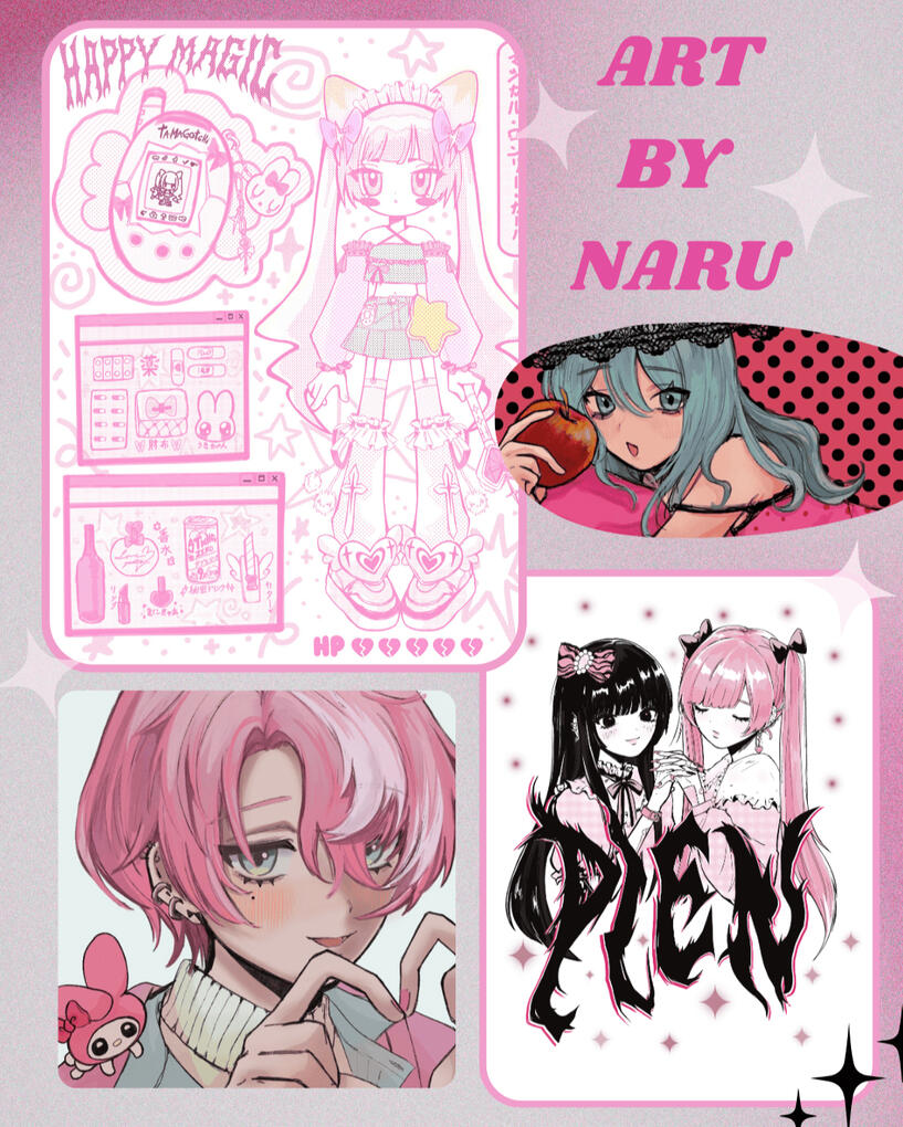 ✮⋆˙Algumas artes rosa que fiz꩜ .ᐟ